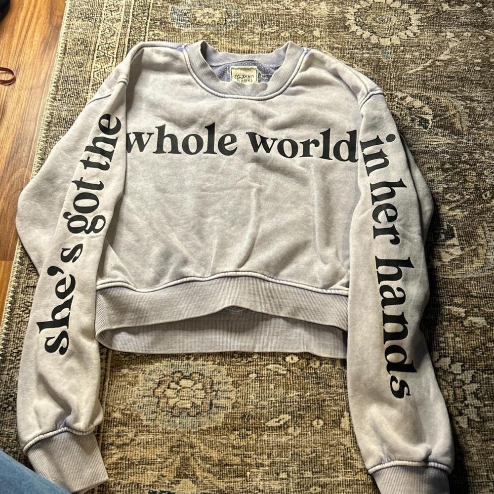 Purple “She’s got the whole world in her hands” Sweatshirt
